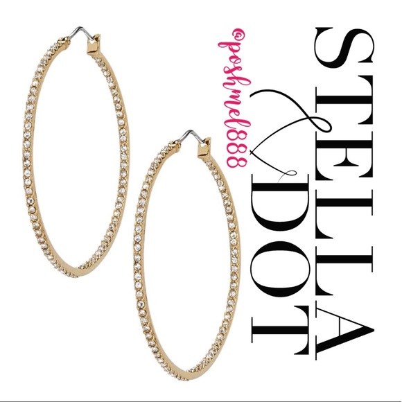 Stella & Dot Jewelry - :: Stella & Dot~RARE~[GOLD]Pavé Adelaide Hoops
